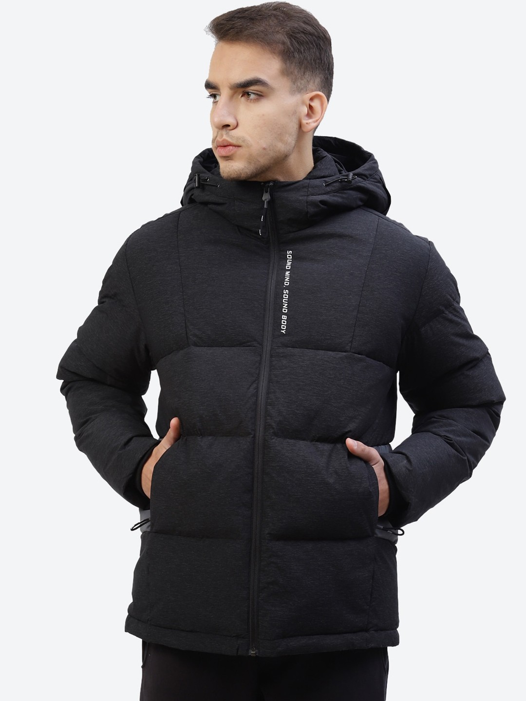 

ASICS Men Black Solid Heavy Down Padded Training Jacket