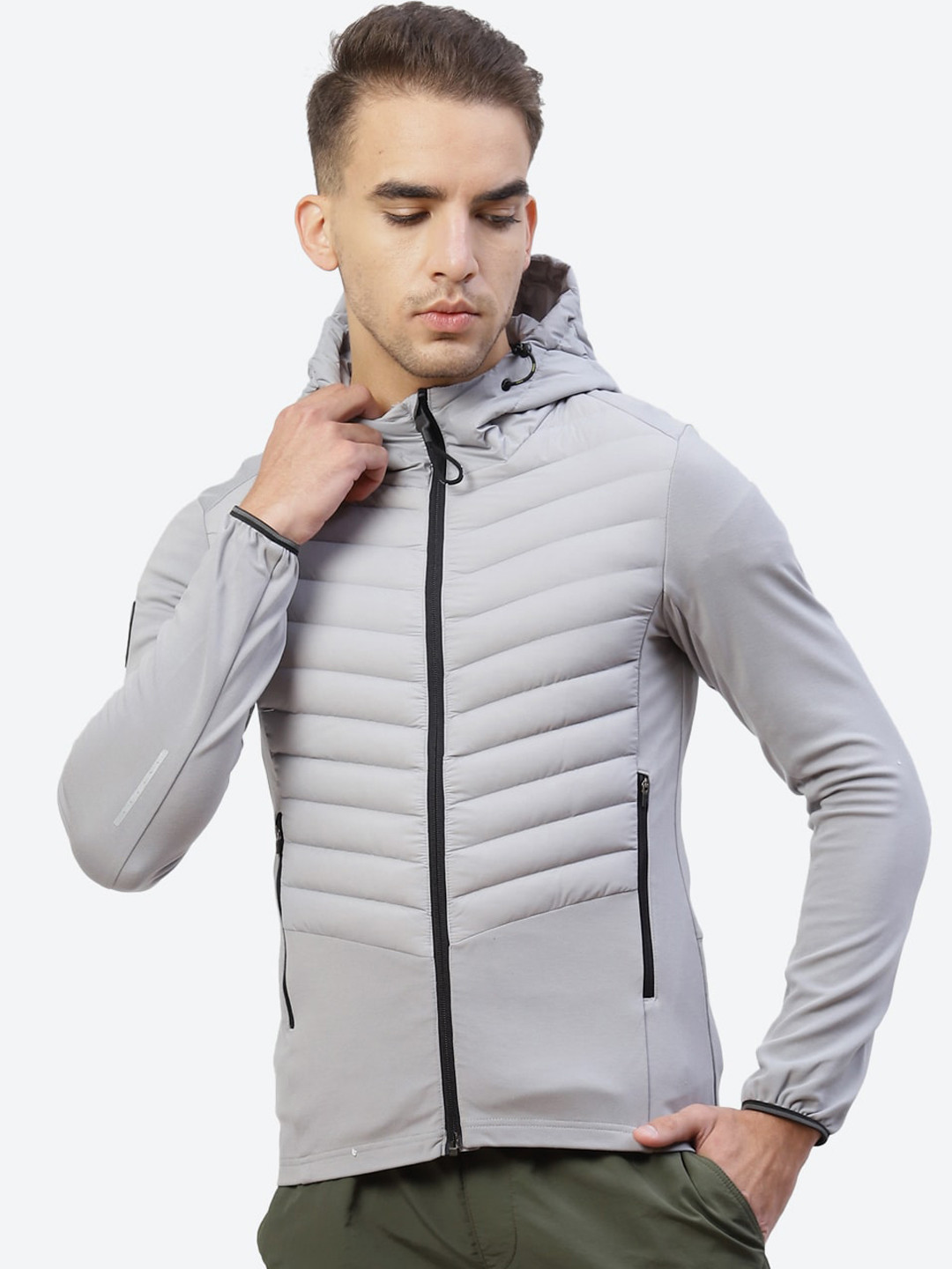 

ASICS Men Grey Hybrid Sporty Training Jacket