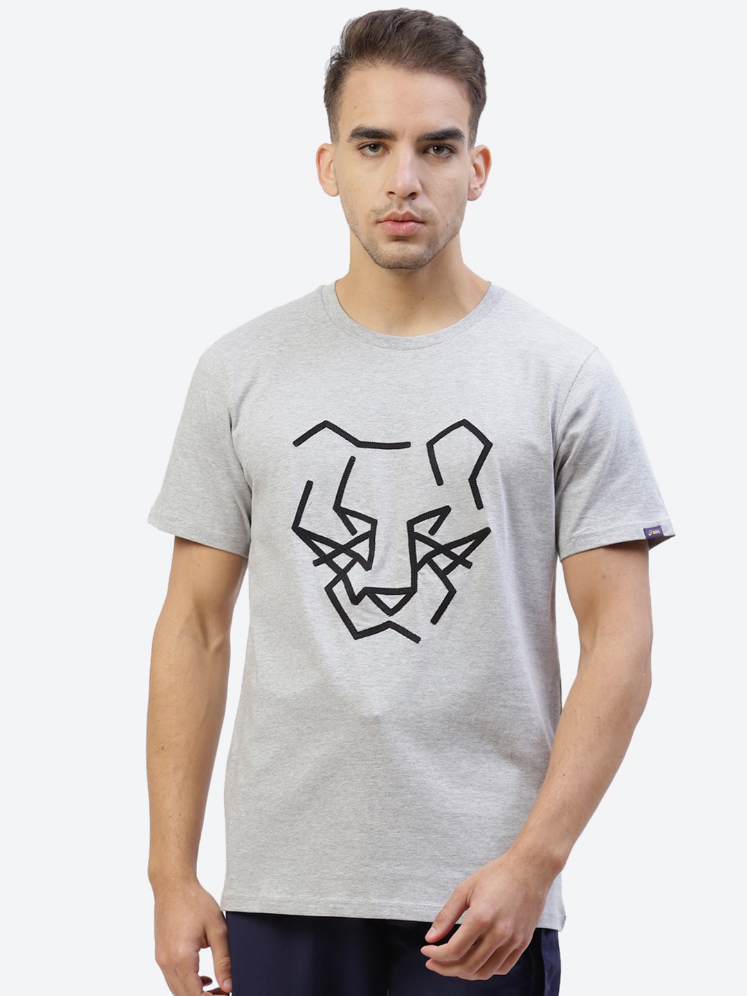 

ASICS Men M Dt Graphic SS Printed Walking T-shirt, Grey