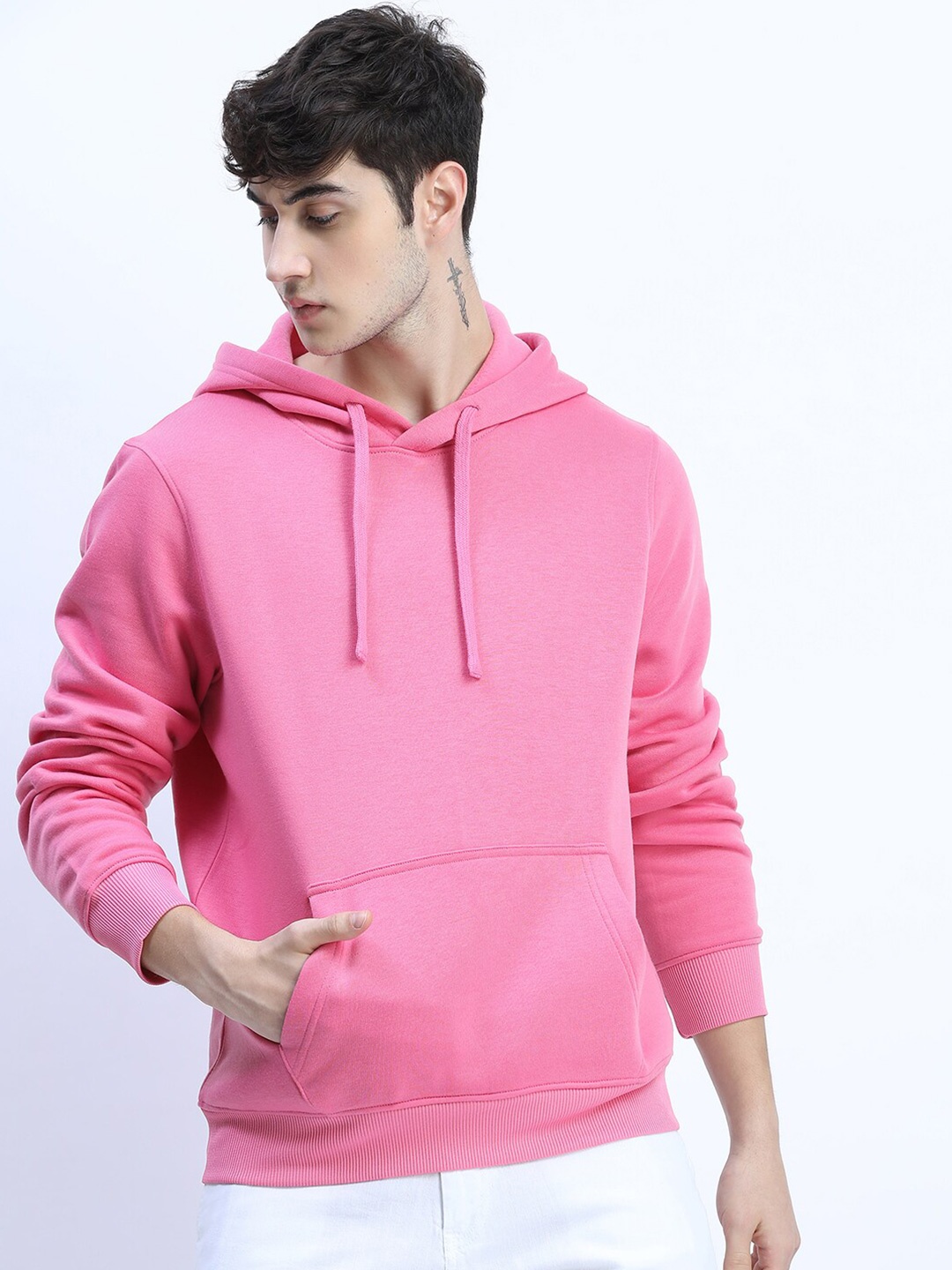 

HIGHLANDER Men Pink Hooded Sweatshirt