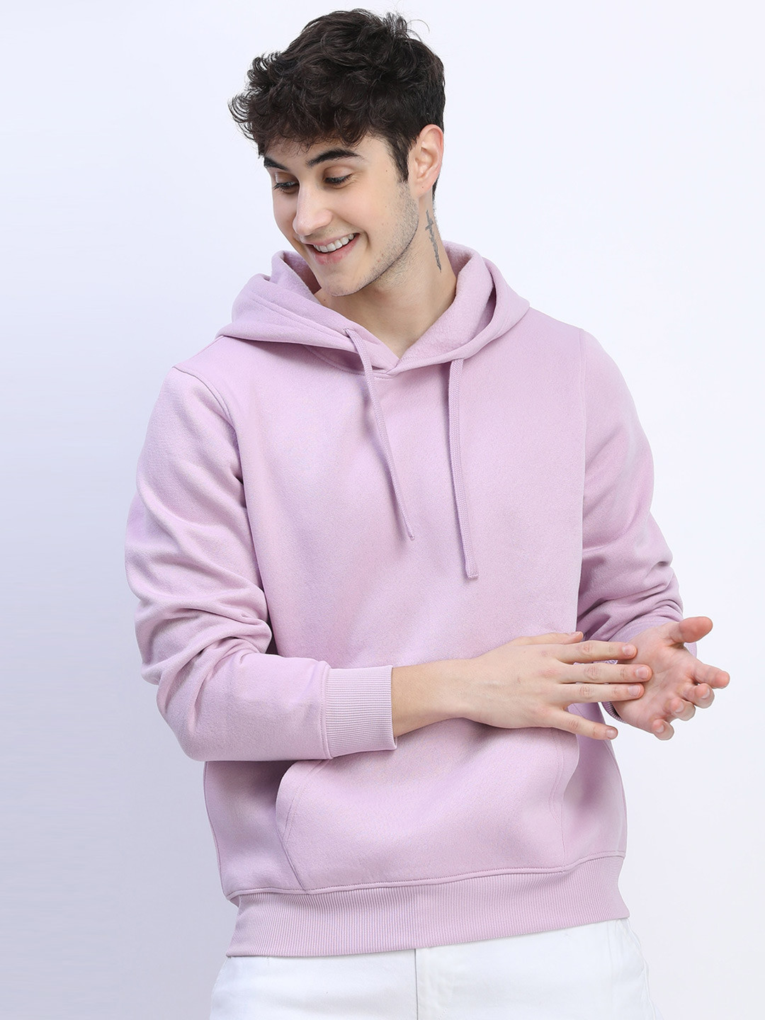 

HIGHLANDER Men Pink Hooded Sweatshirt