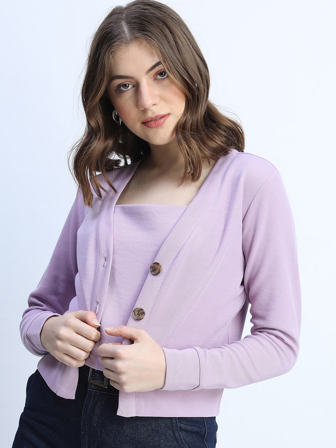 

Tokyo Talkies Purple Solid Top
