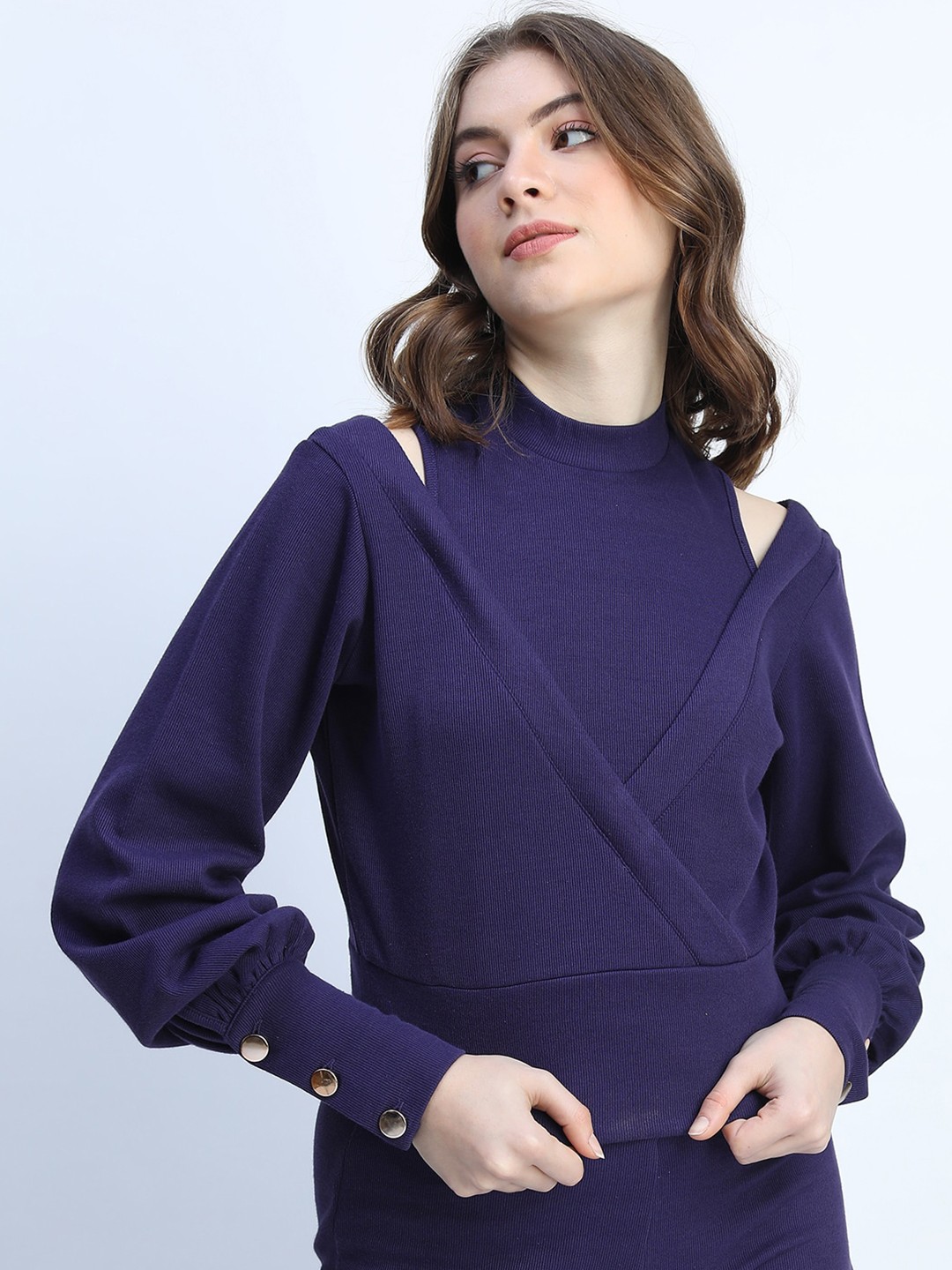 

Tokyo Talkies Purple Wrap Top