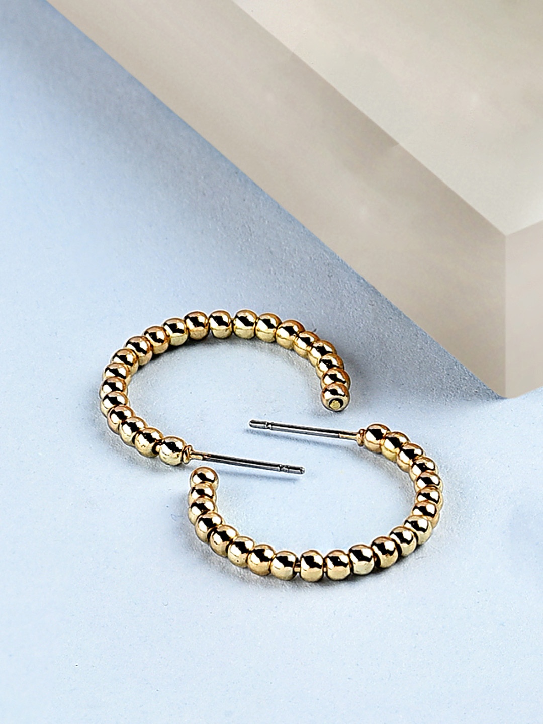 

AMI Gold-Toned Contemporary Half Hoop Earrings