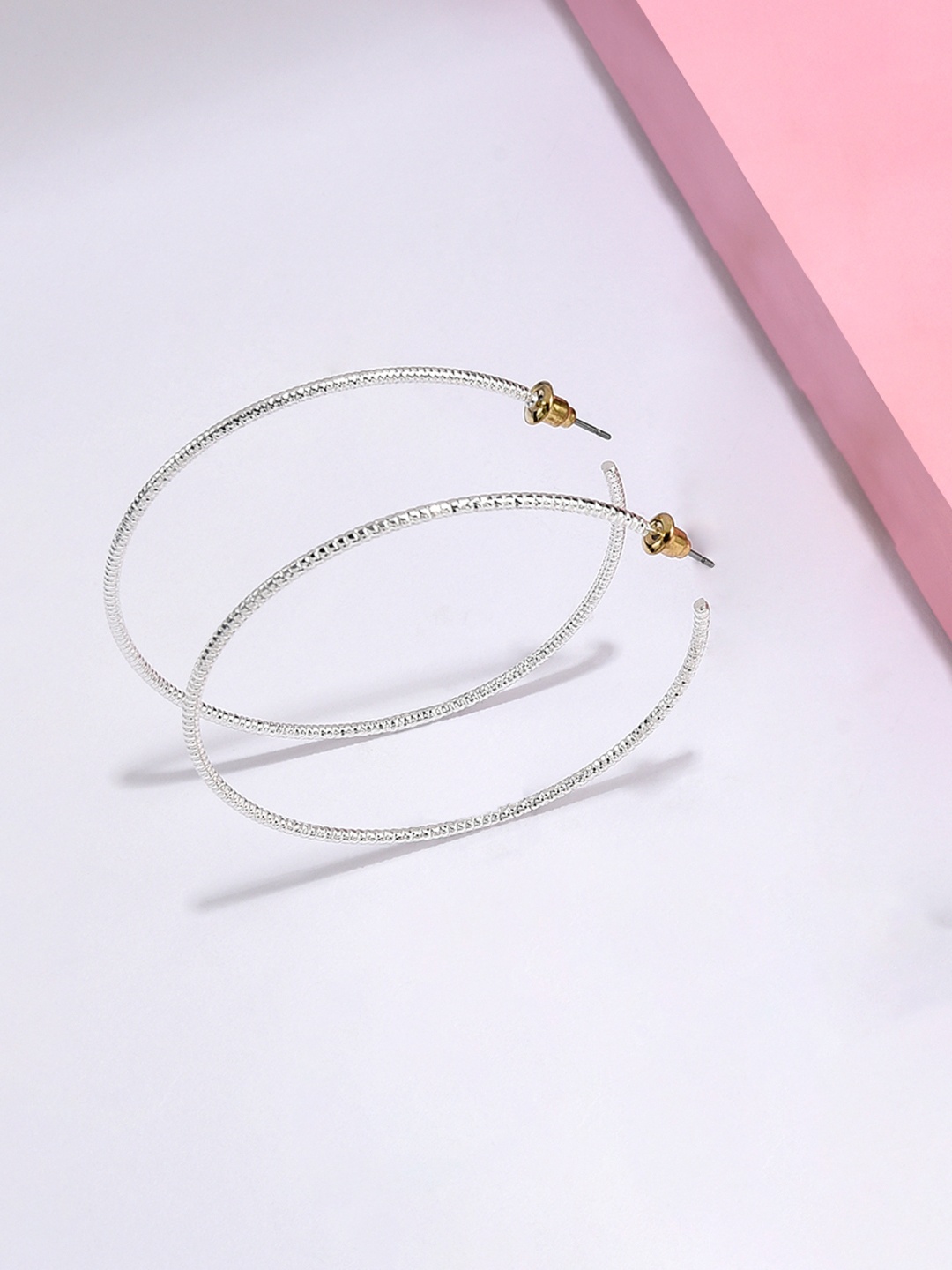 

AMI Silver-Toned Contemporary Hoop Earrings