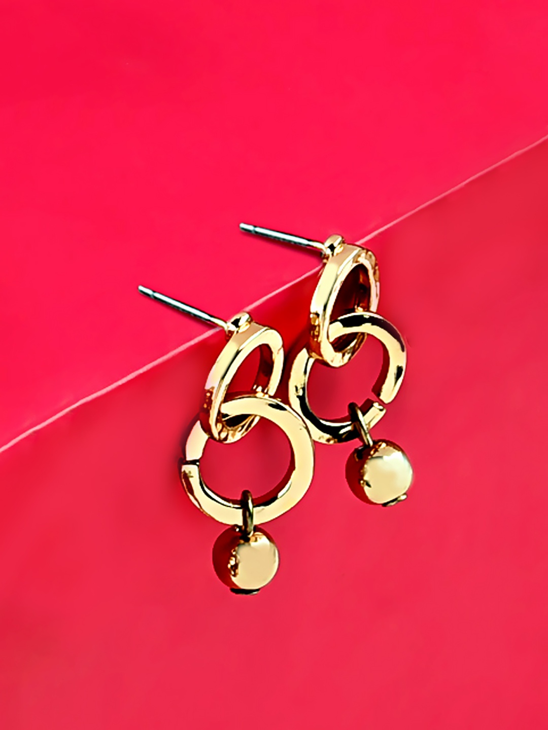 

AMI Gold-Toned Contemporary Drop Earrings