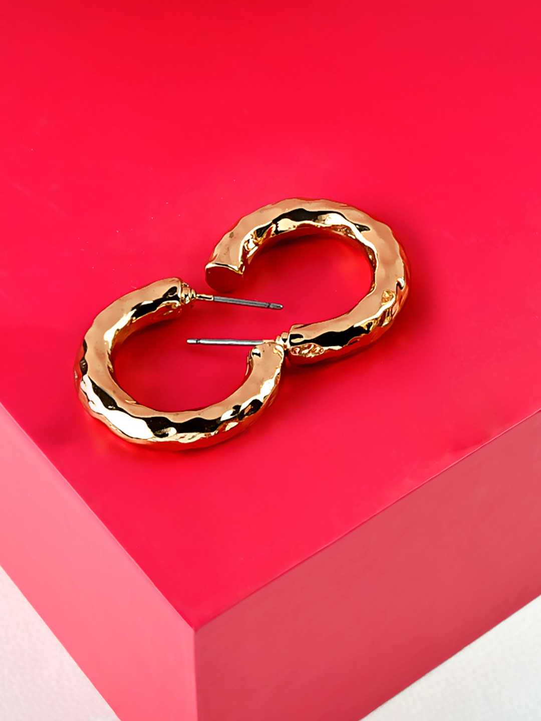 

AMI Gold-Plated Contemporary Half Hoop Earrings