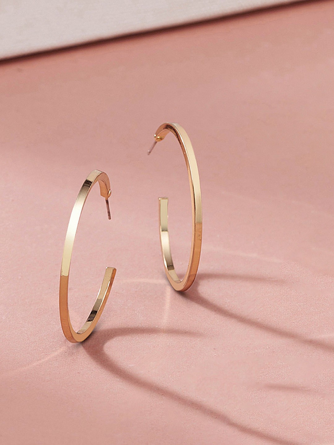 

AMI Gold-Toned Contemporary Half Hoop Earrings