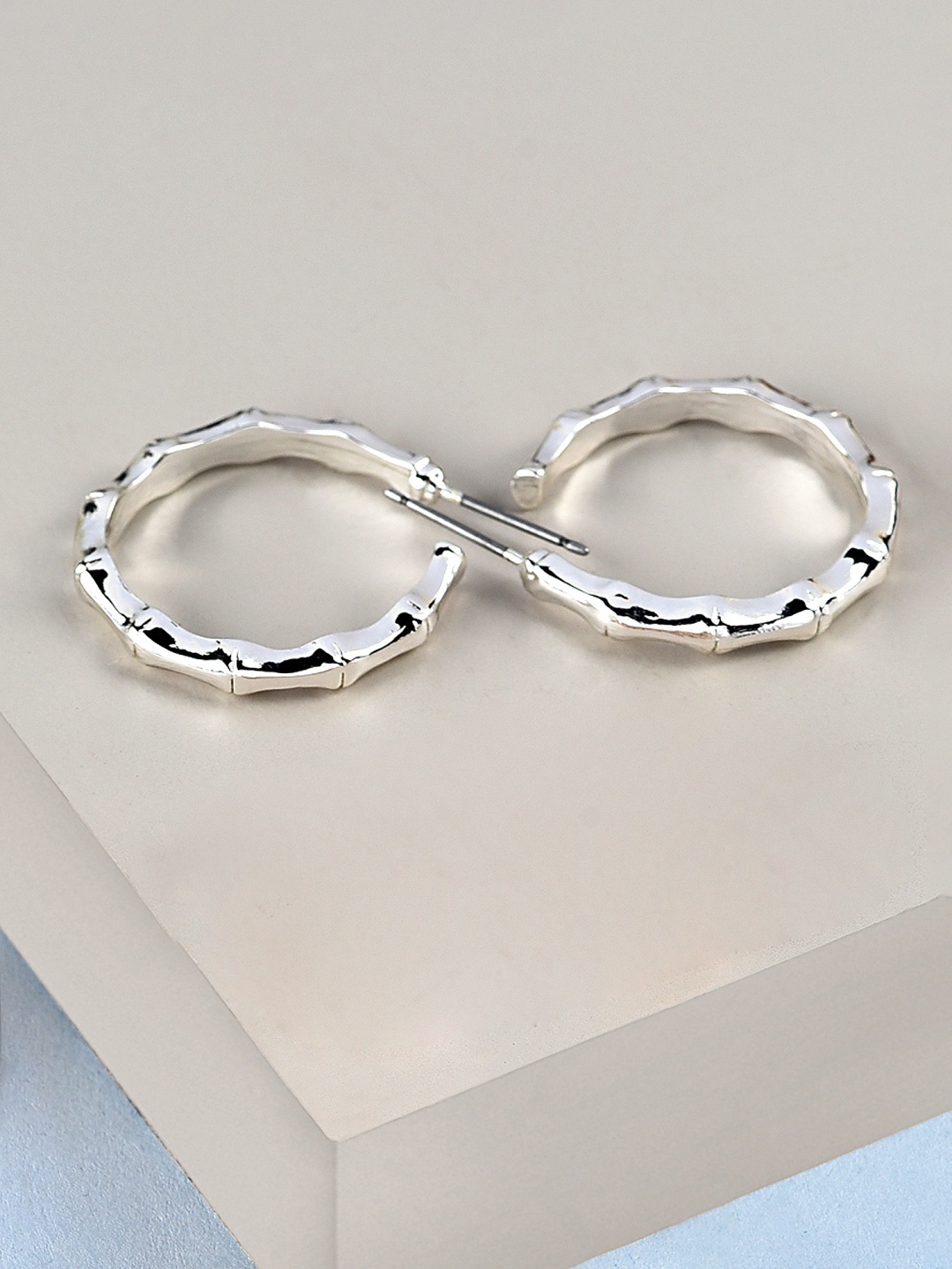 

AMI Silver-Toned Contemporary Hoop Earrings