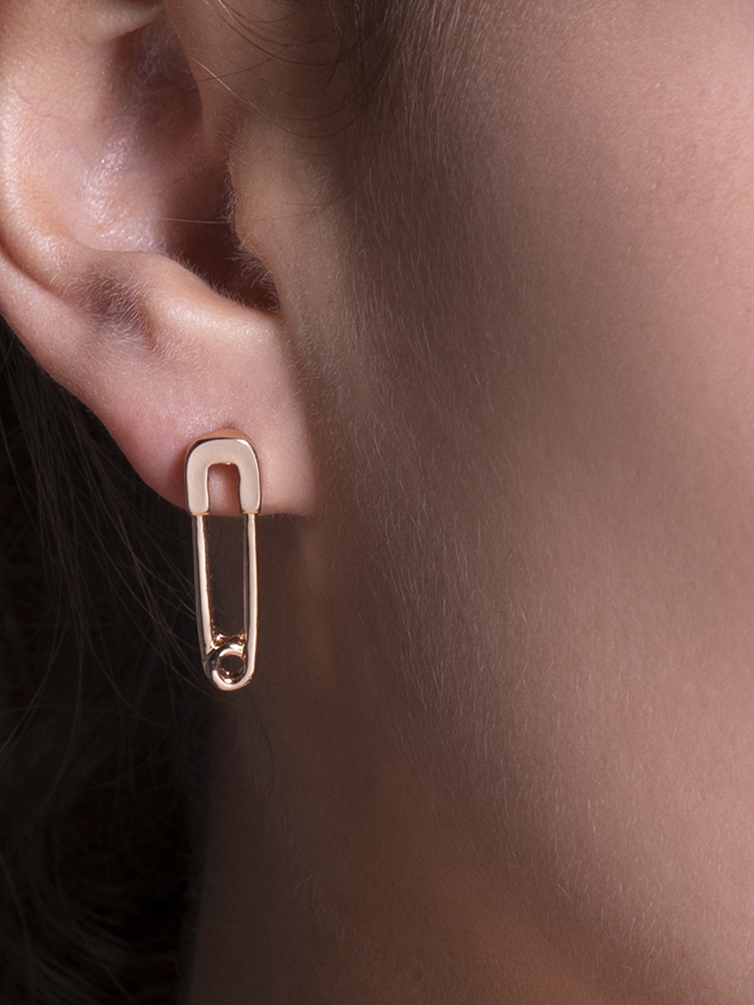 

AMI Gold-Toned Contemporary Shaped Studs Earrings