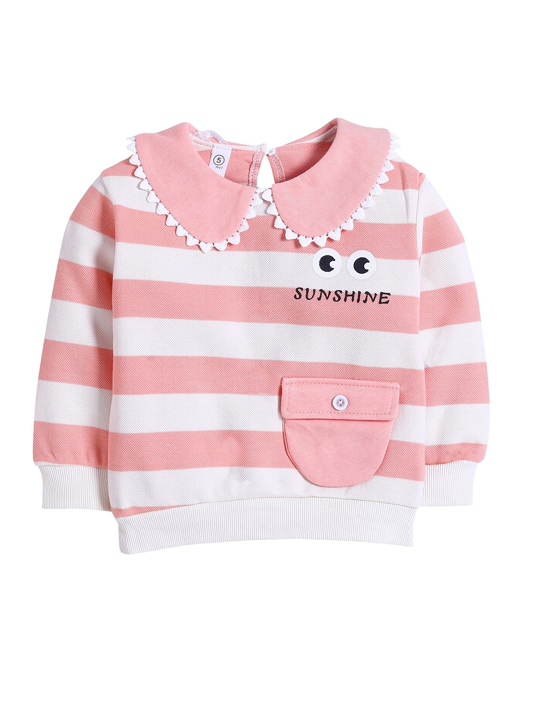 

Hopscotch Girls Orange & White Striped Sweatshirt