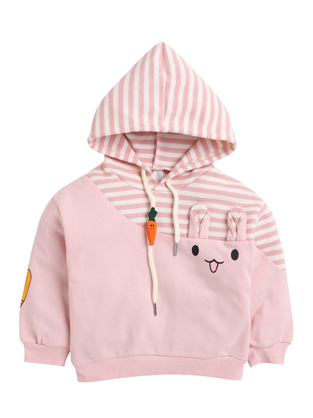 

Hopscotch Girls Pink Striped Hooded Sweatshirt