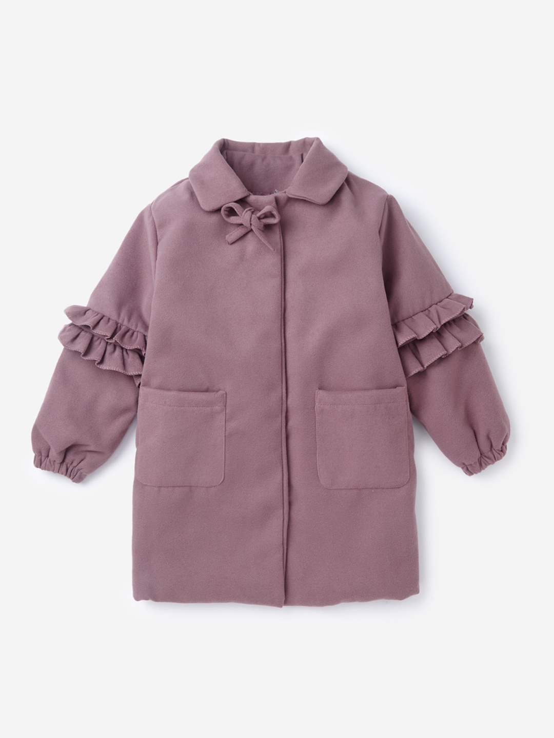 

Hopscotch Girls Maroon Solid Coat