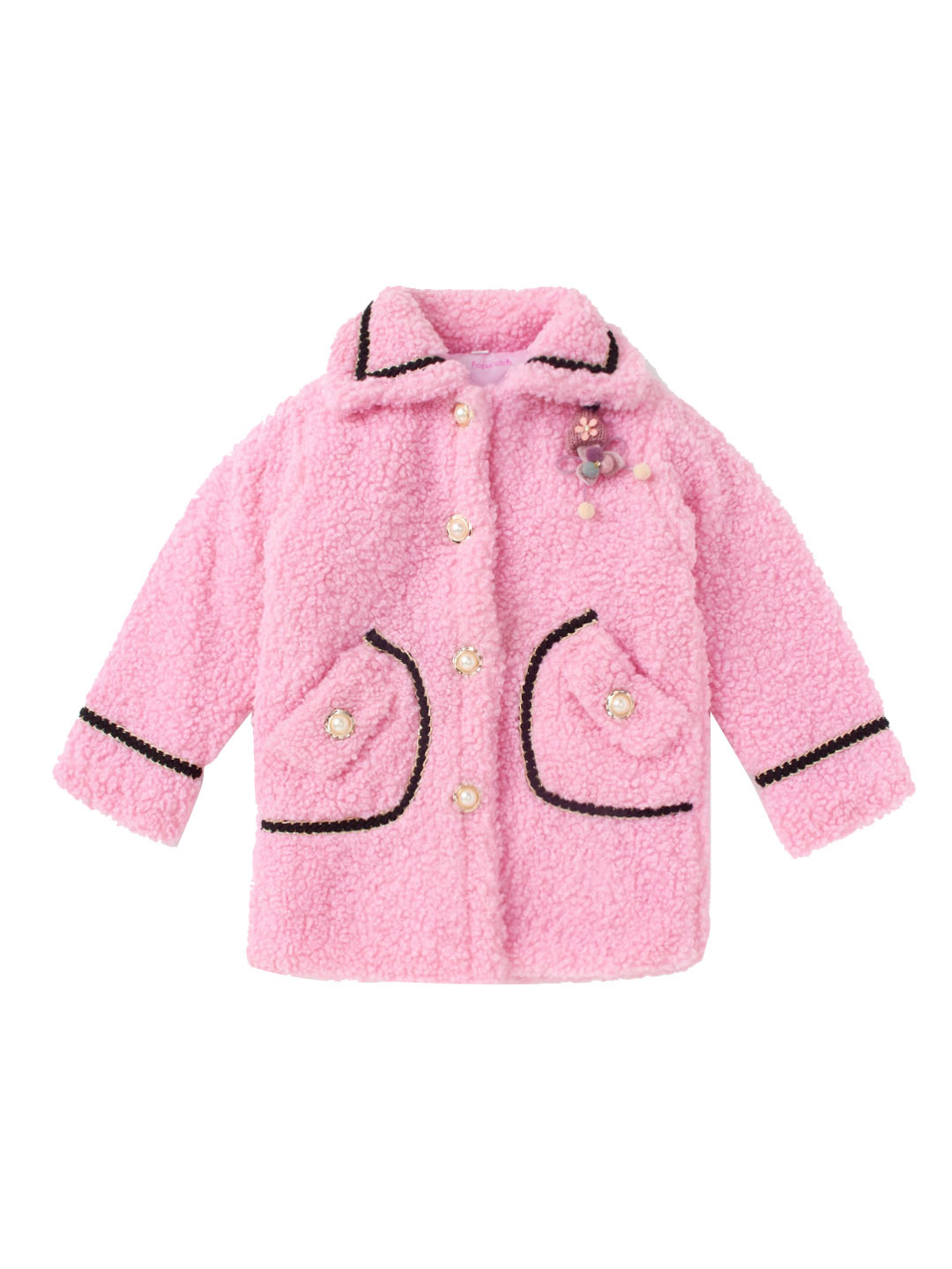 

Hopscotch Girls Pink Solid Pure Cotton Over Coat