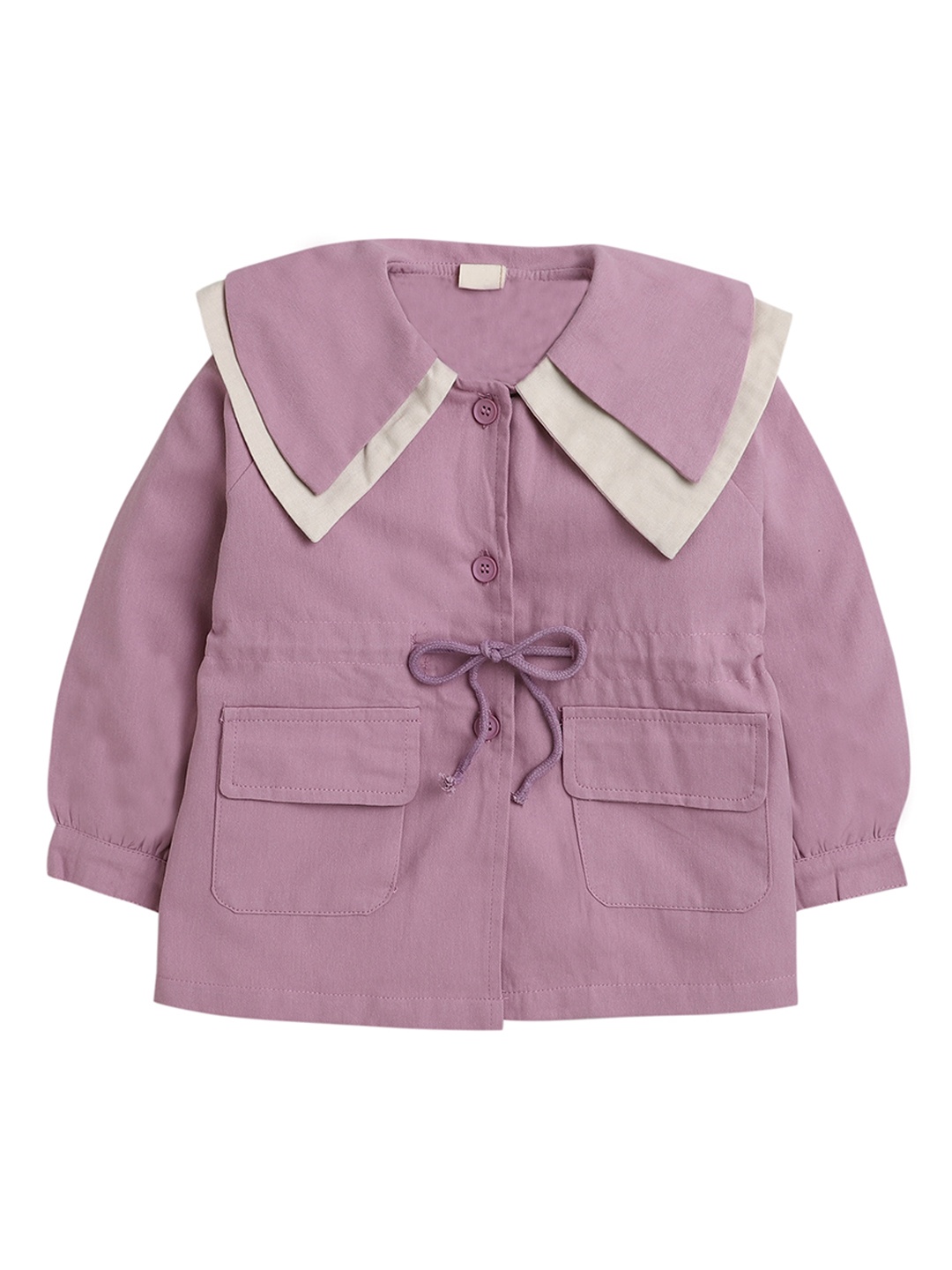 

Hopscotch Girls Purple Solid Overcoat