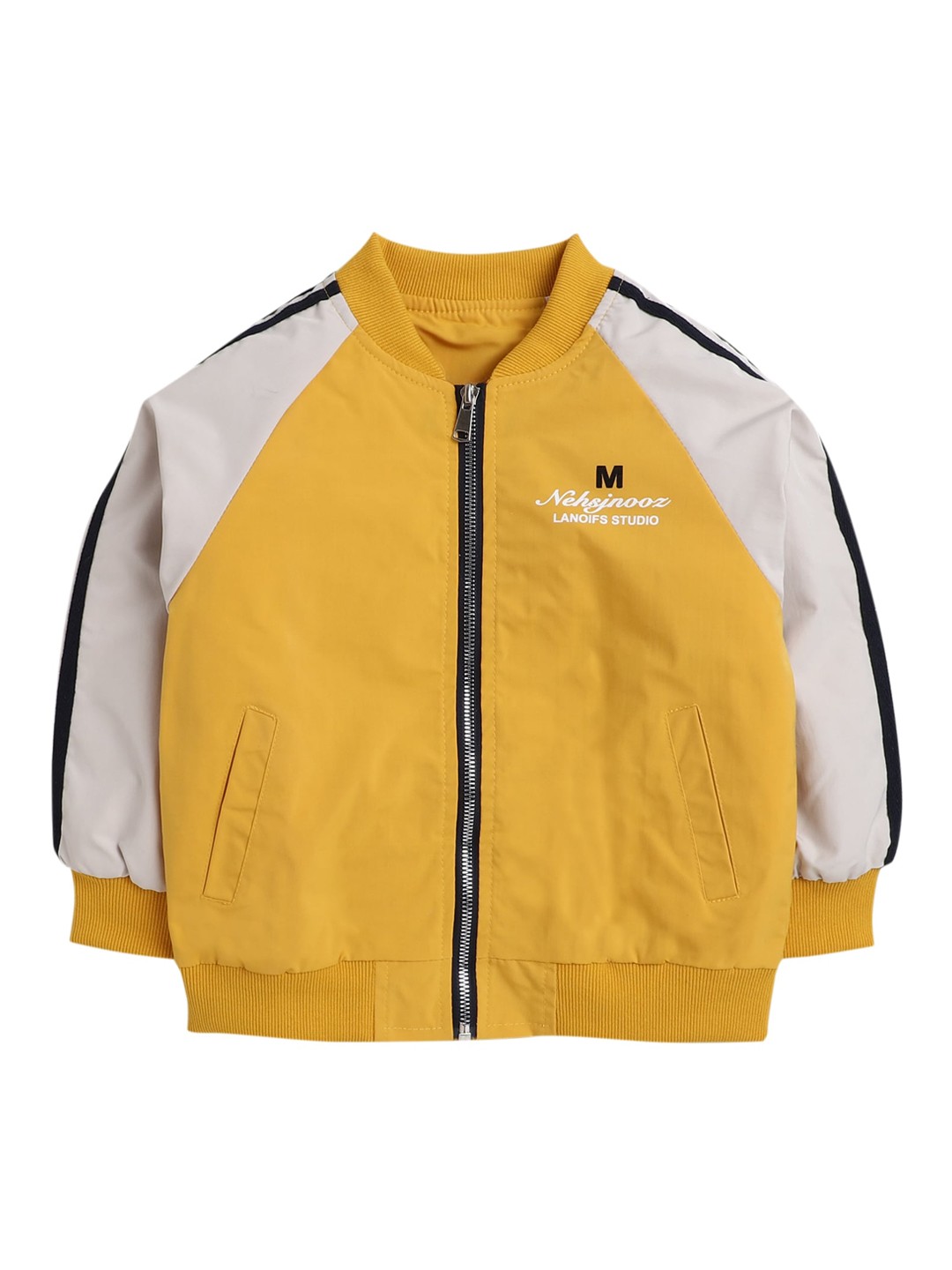 

Hopscotch Boys Yellow White Bomber Jacket