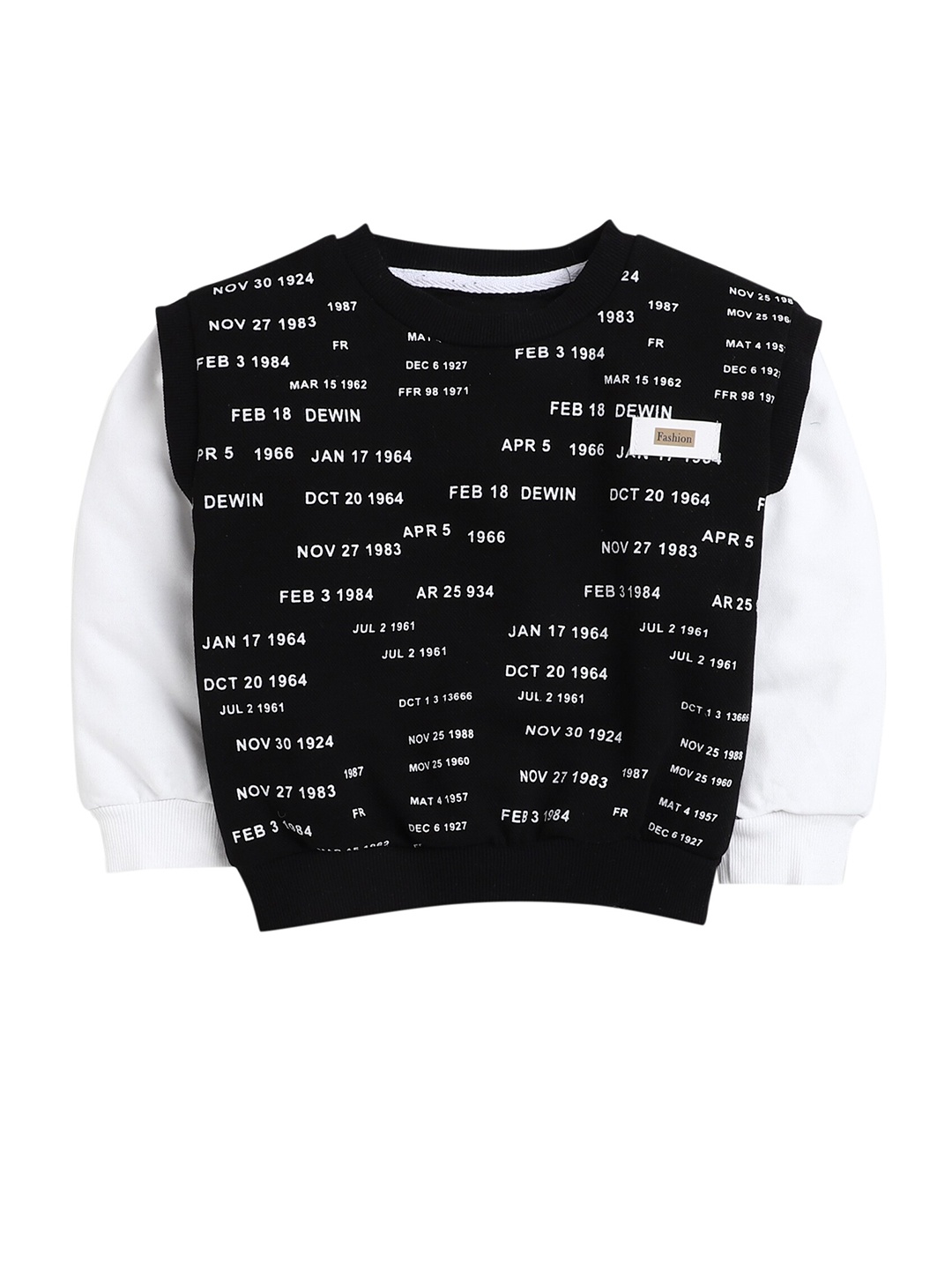 

Hopscotch Boys Black & White Printed Sweatshirt