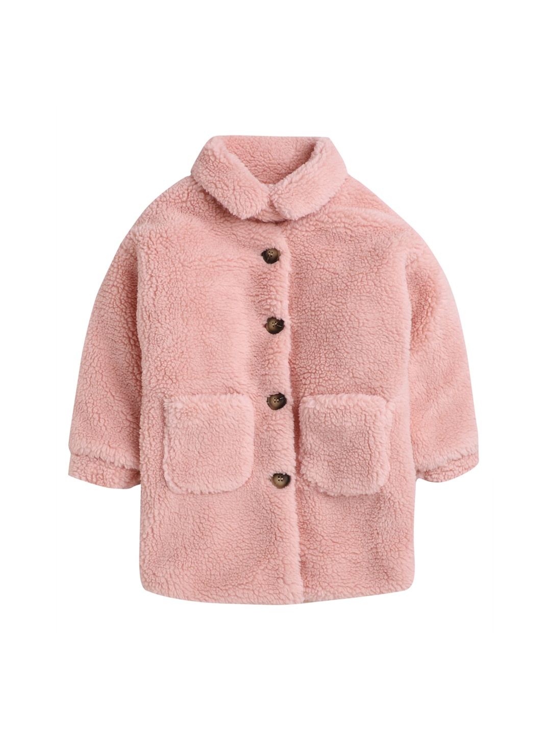 

Hopscotch Girls Pink Solid Overcoat