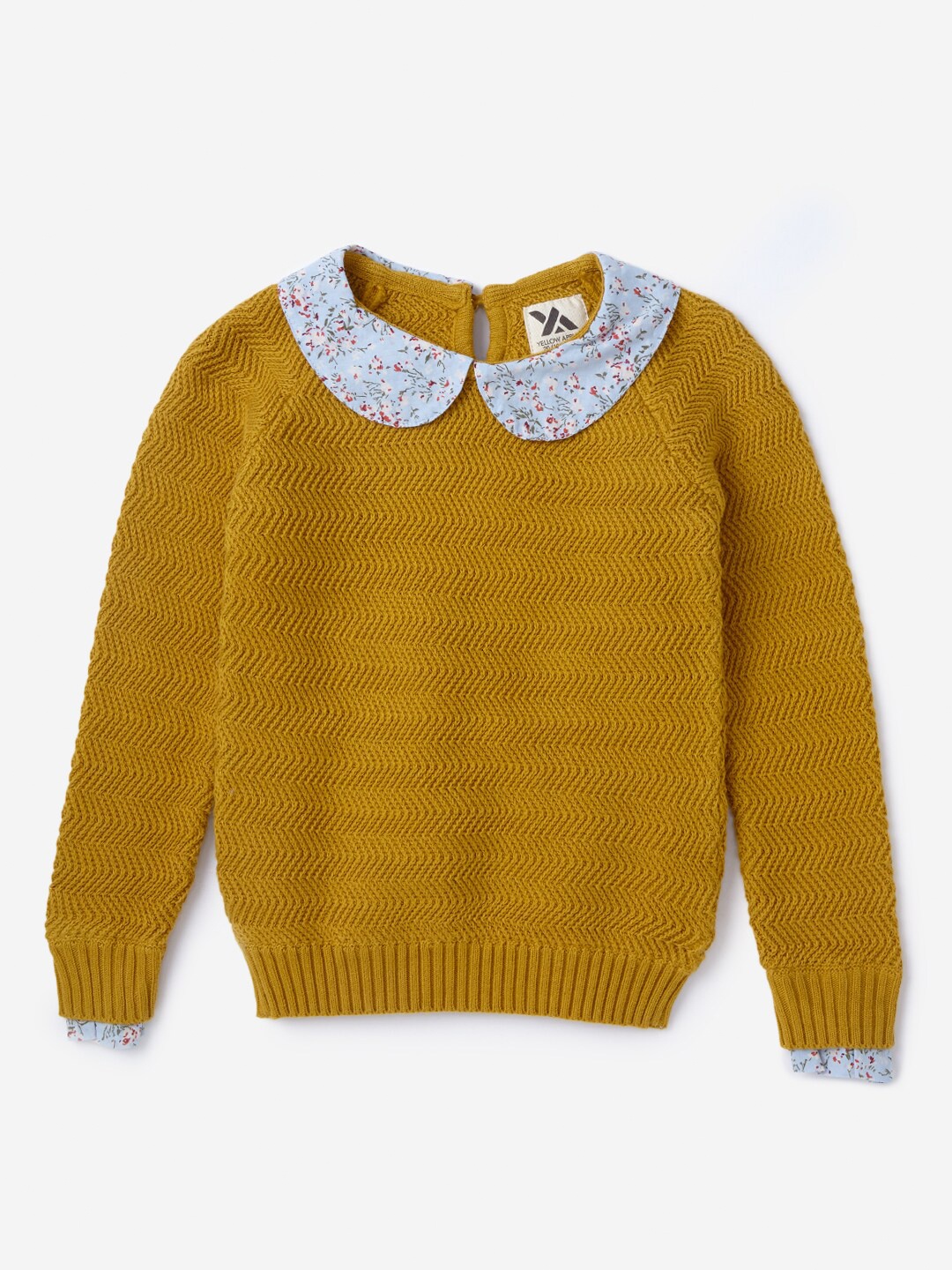 

Hopscotch Girls Yellow & White Floral Printed Pullover