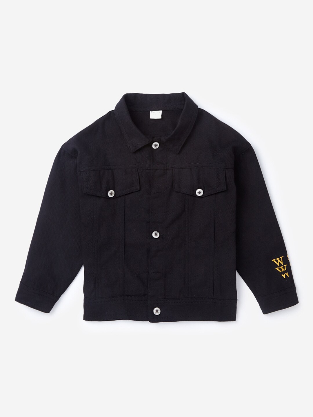

Hopscotch Boys Black Typography Open Front Jacket