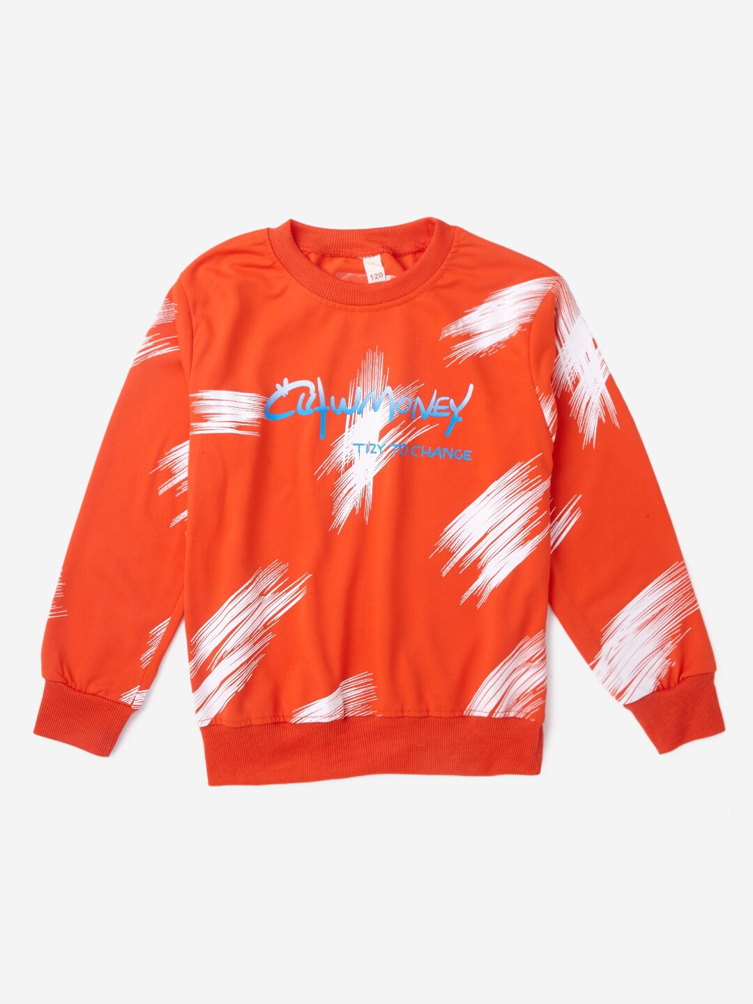 

Hopscotch Boys Orange Printed Sweatshirt