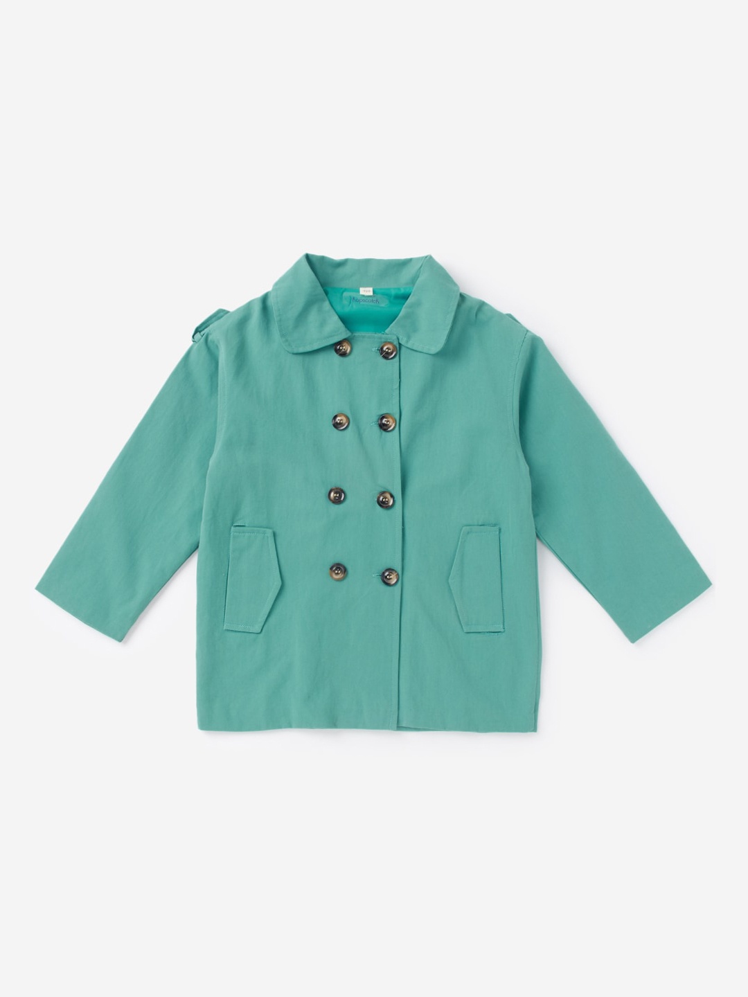 

Hopscotch Boys Green Solid Overcoat