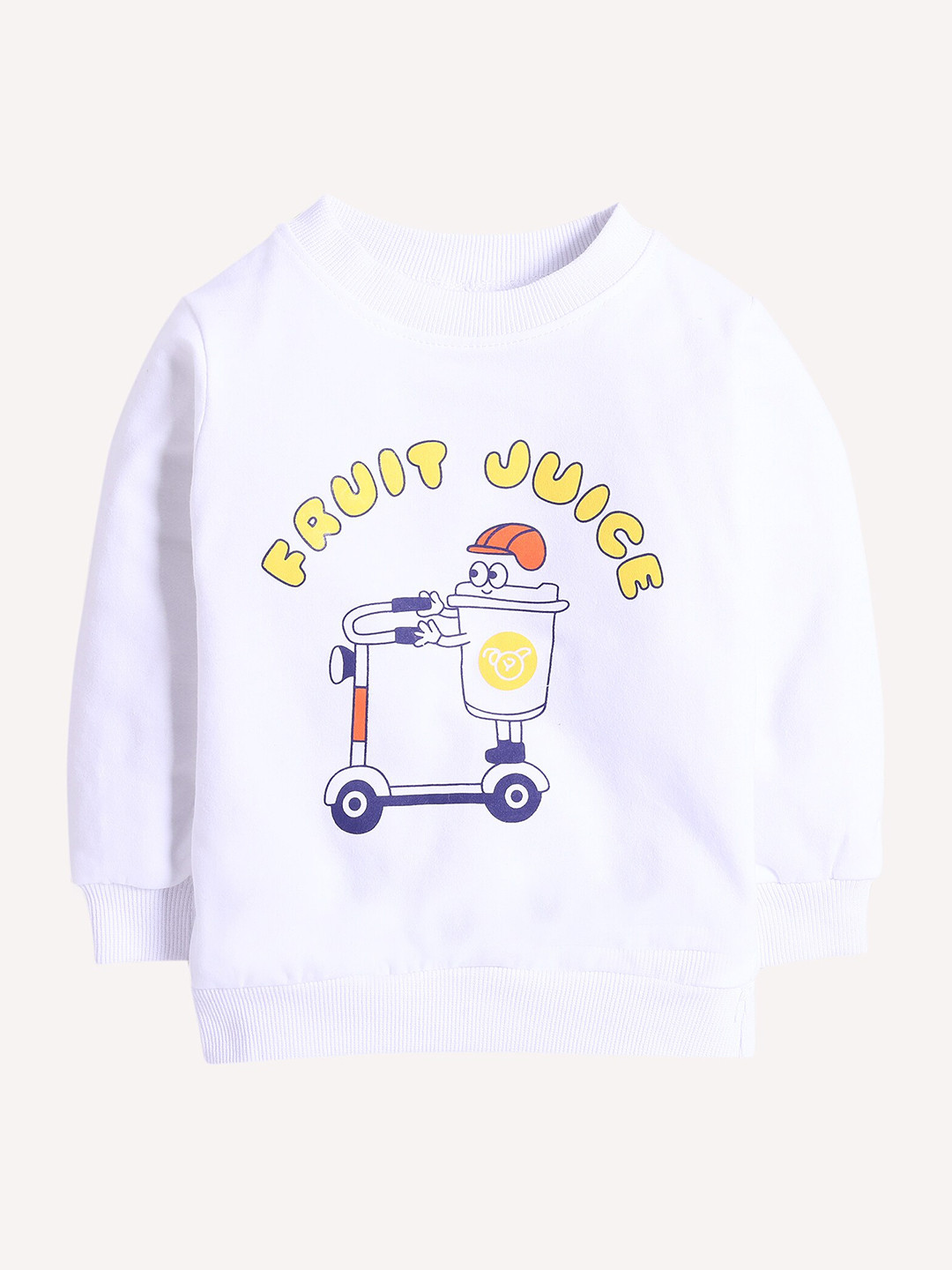 

Hopscotch Boys White Graphic Printed Sweatshirt