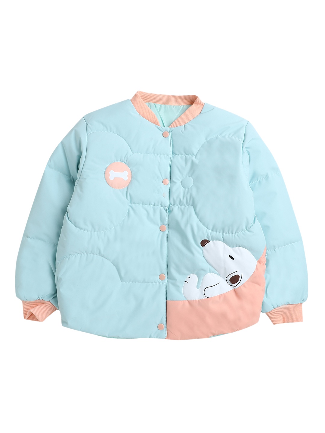 

Hopscotch Boys Blue & Peach-Coloured Quilted Jacket