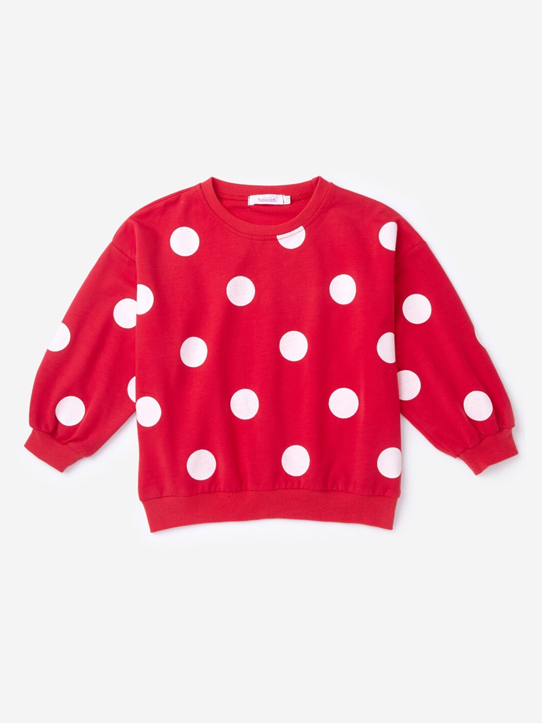 

Hopscotch Girls Red Polka Dots Printed Sweatshirt