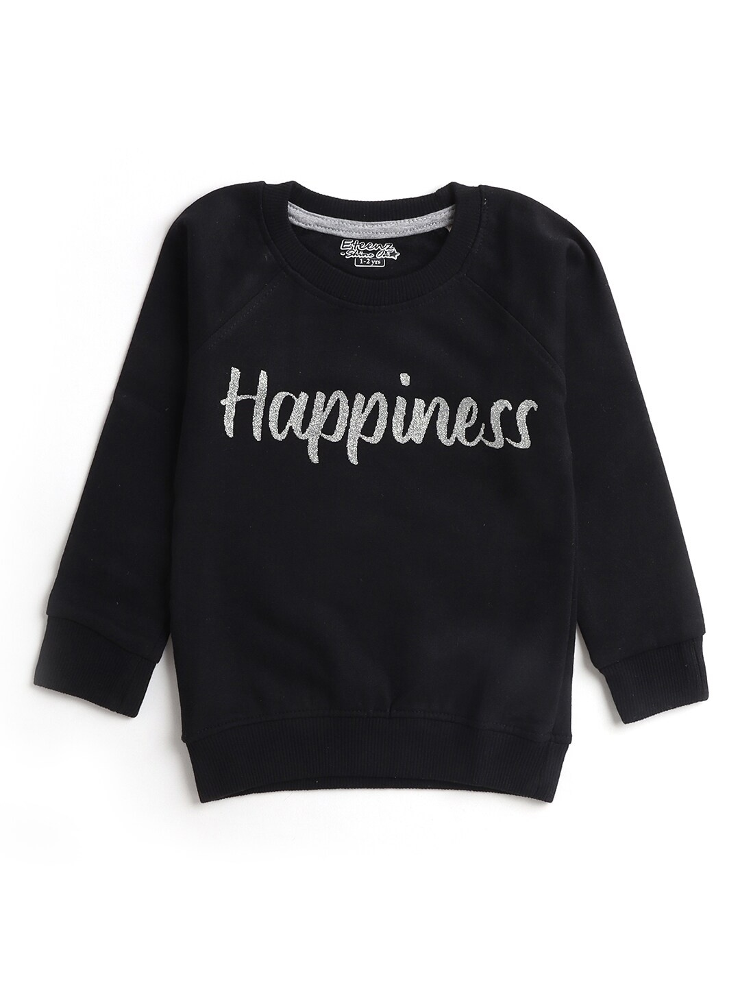 

Hopscotch Girls Black Printed Sweatshirt