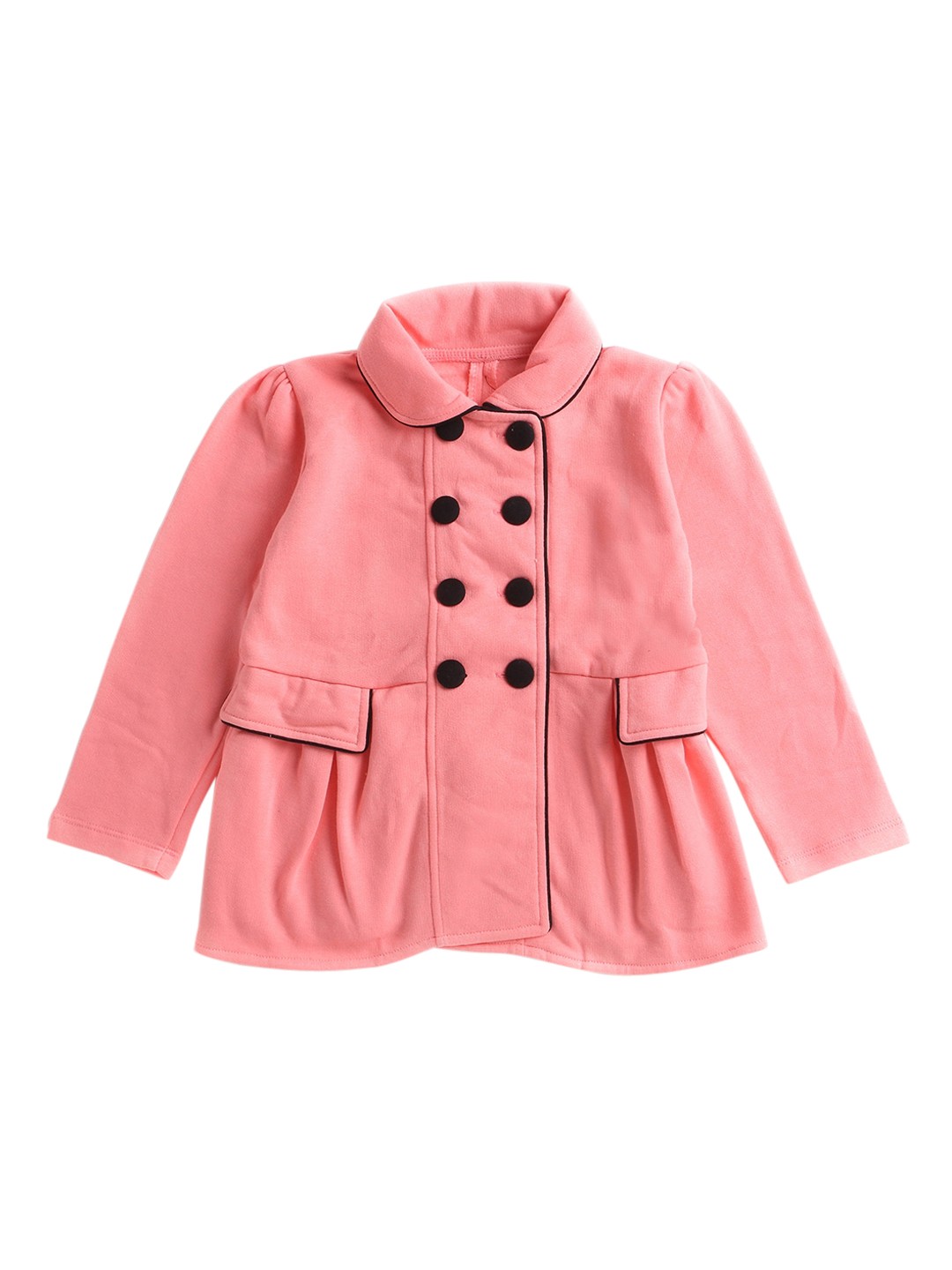 

Hopscotch Girls Pink Solid Overcoat