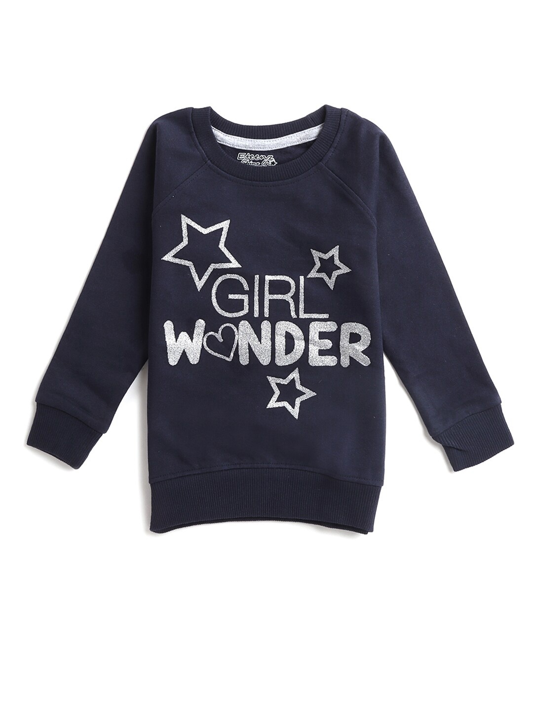 

Hopscotch Girls Navy Blue Printed Pullover