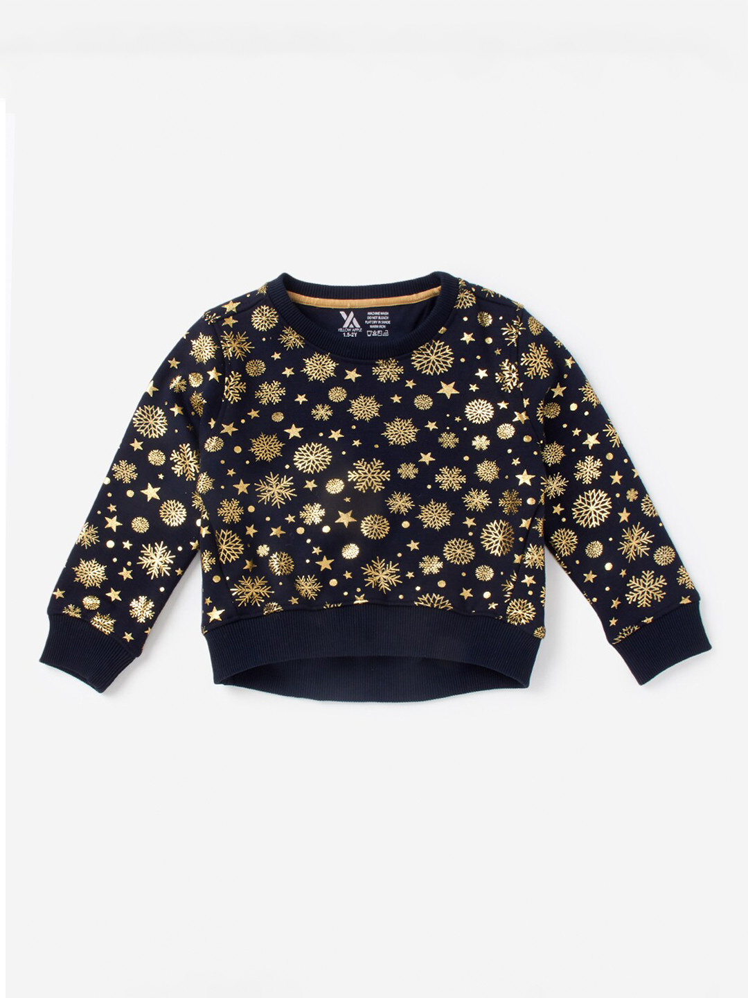 

Hopscotch Girls Blue & Gold-Toned Printed Pullover