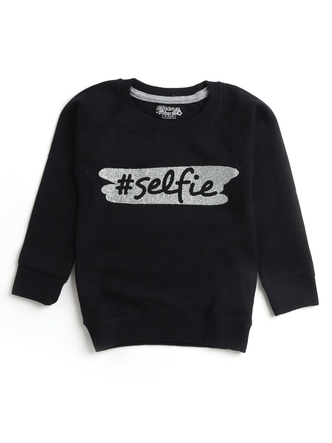 

Hopscotch Girls Black Printed Sweatshirt