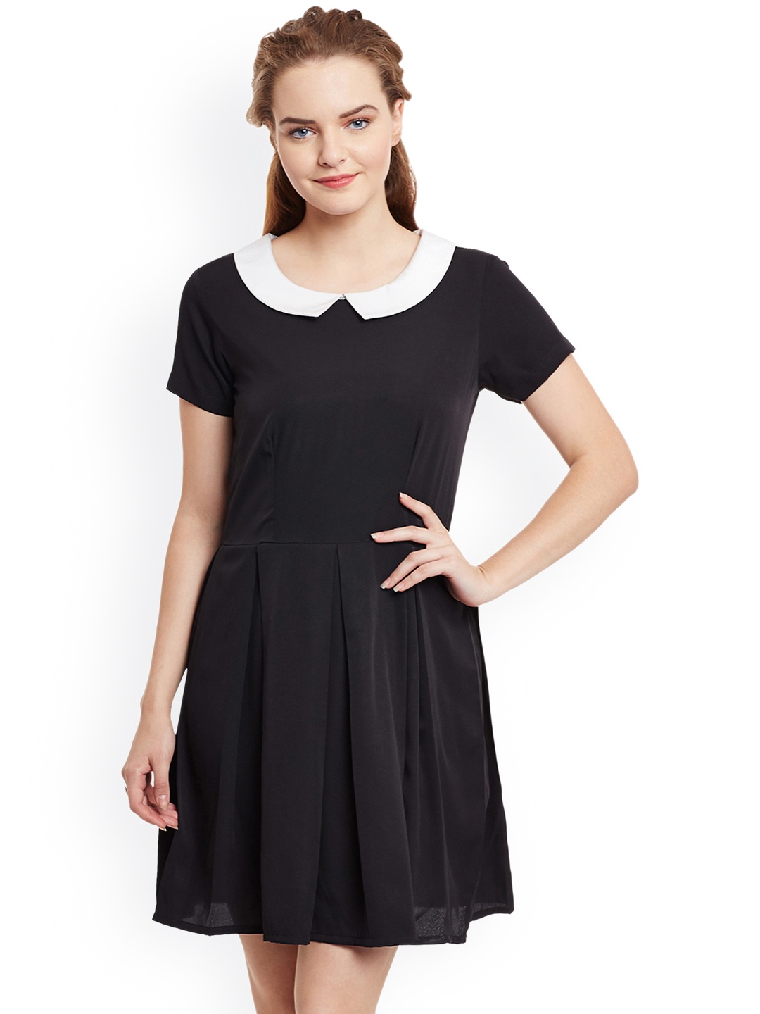

WISSTLER Women Black Solid Fit & Flare Dress