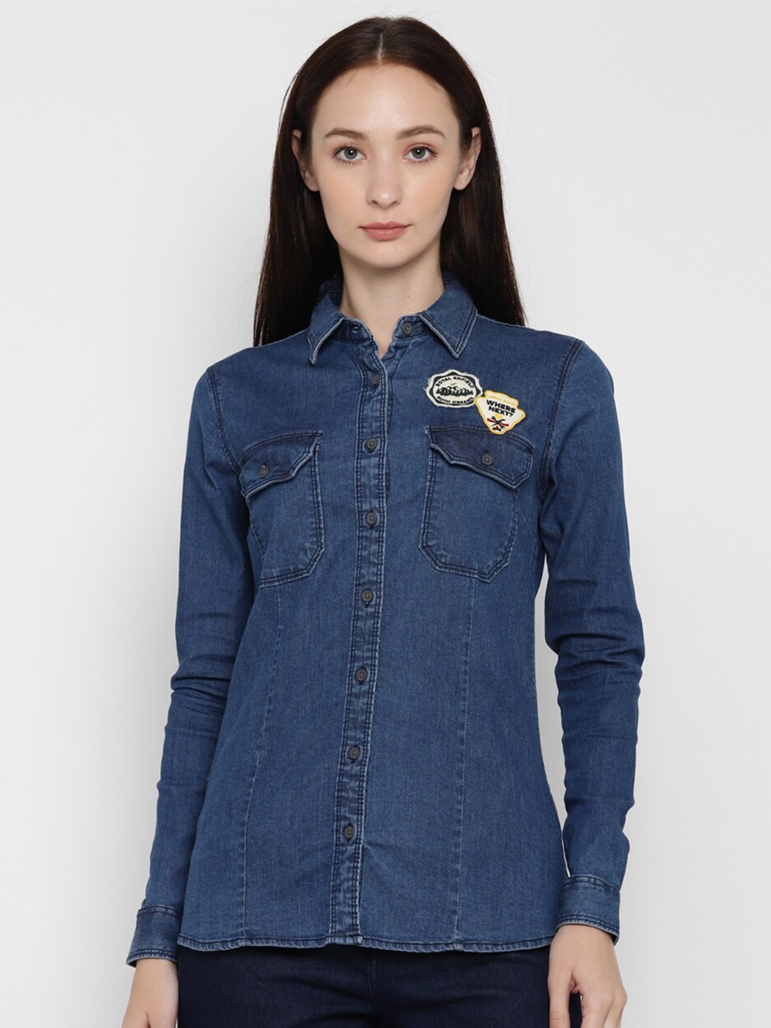 

Royal Enfield Women Blue Casual Shirt