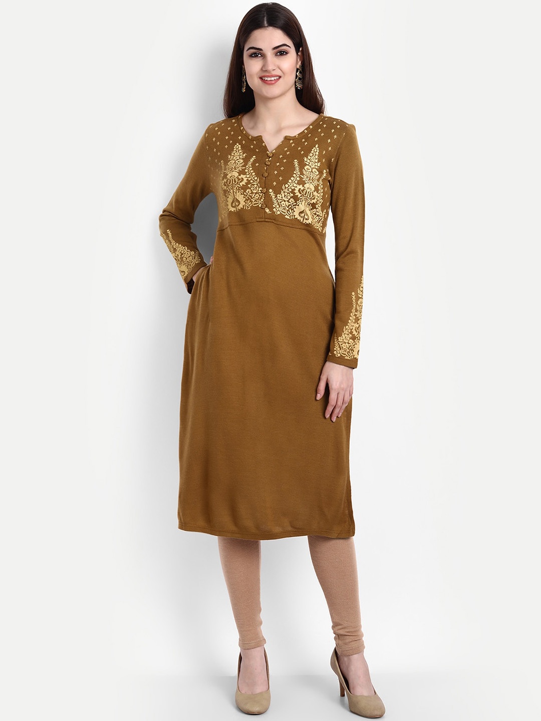 

SUTI Women Brown Floral Printed Kurta