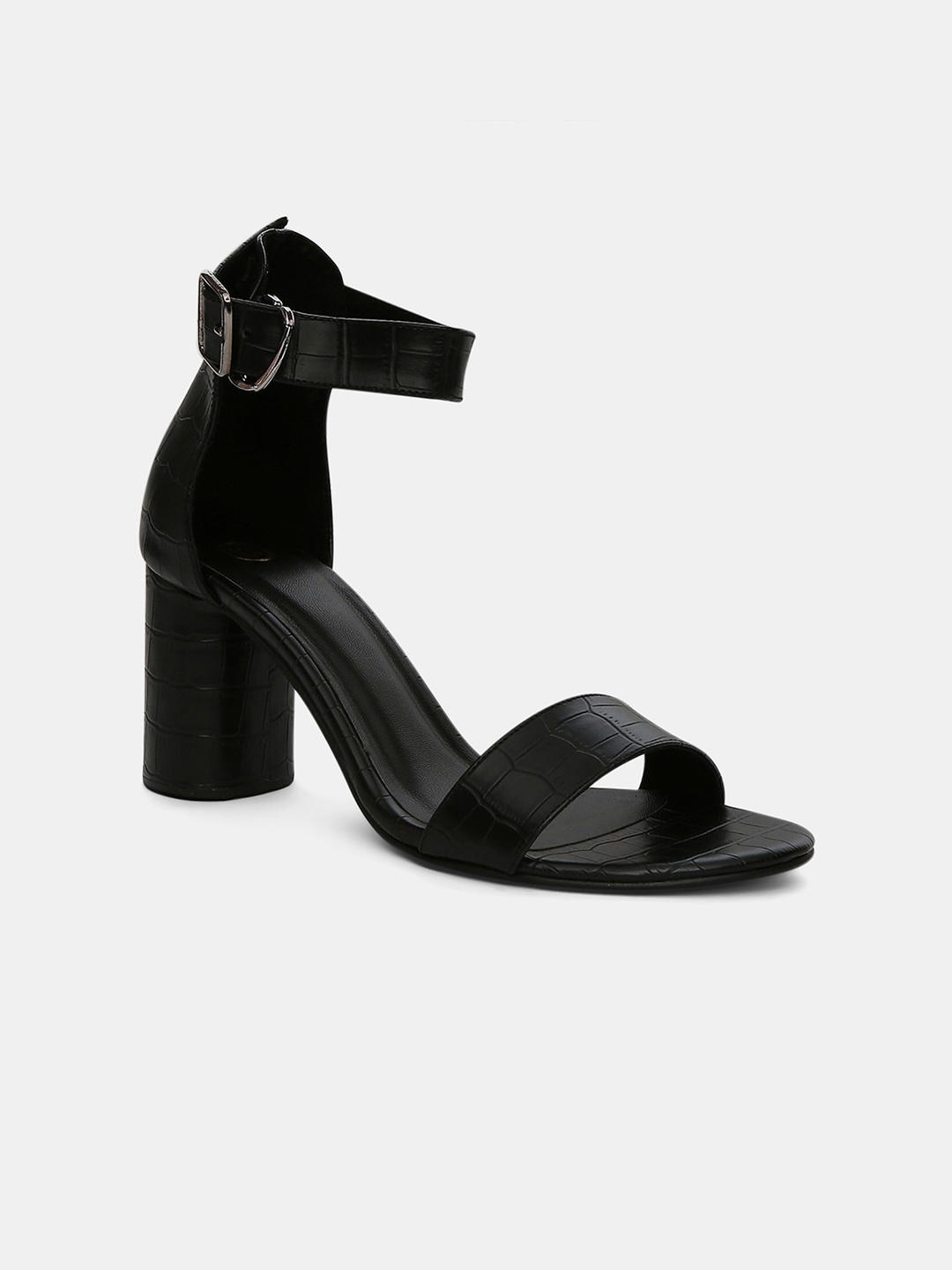 

20Dresses Black PU Party Block Sandals