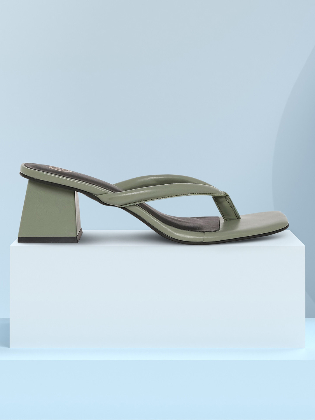 

20Dresses Green PU Block Sandals