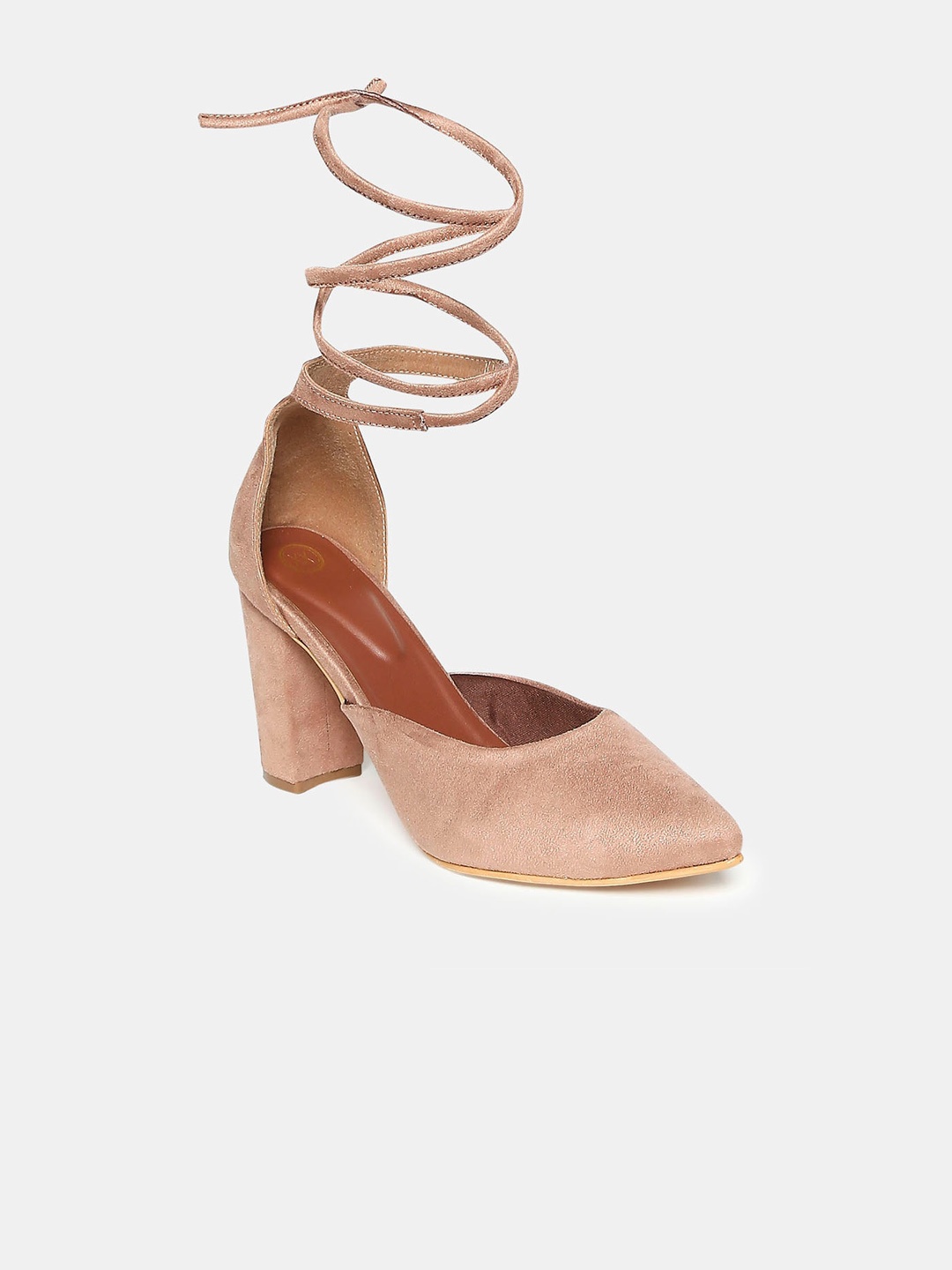 

20Dresses Pink Textured PU Party Block Heeled Mules