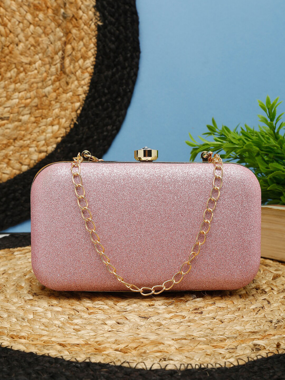 

FARGO Women Pink Embellished Box Clutch