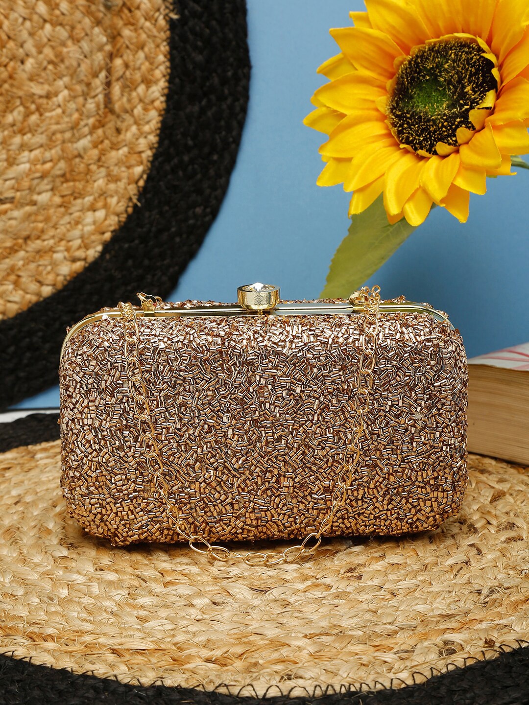

FARGO Gold-Toned Embellished Purse Clutch