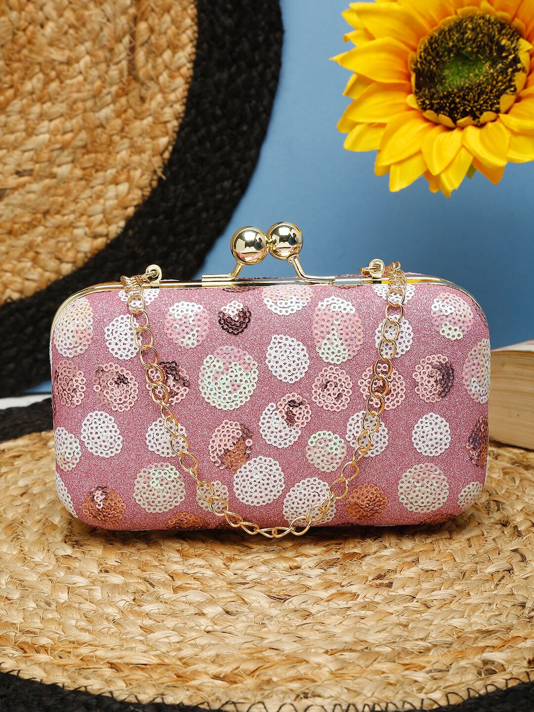 

FARGO Pink Embellished Purse Clutch