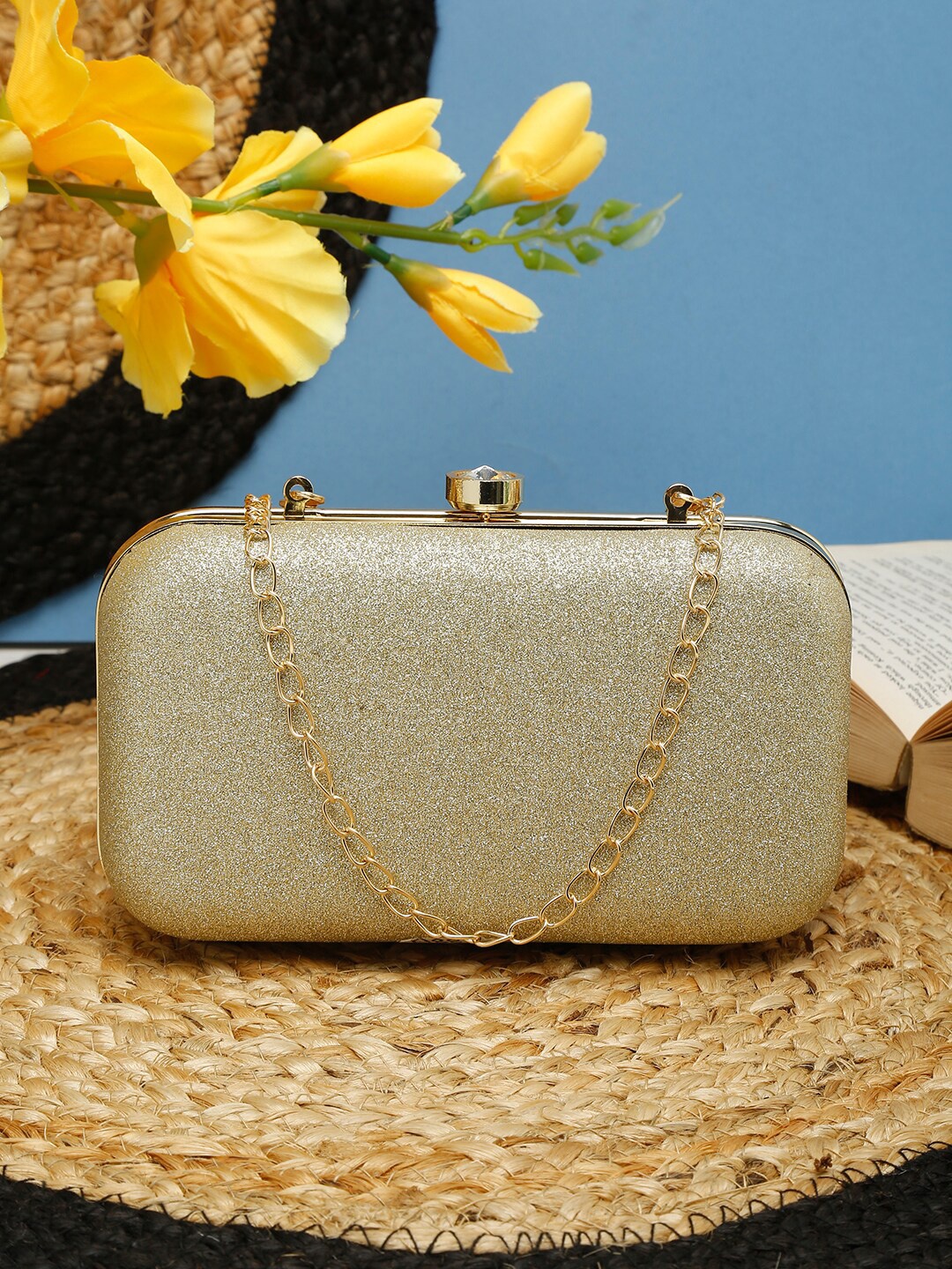 

FARGO Gold-Toned Embellished Purse Clutch
