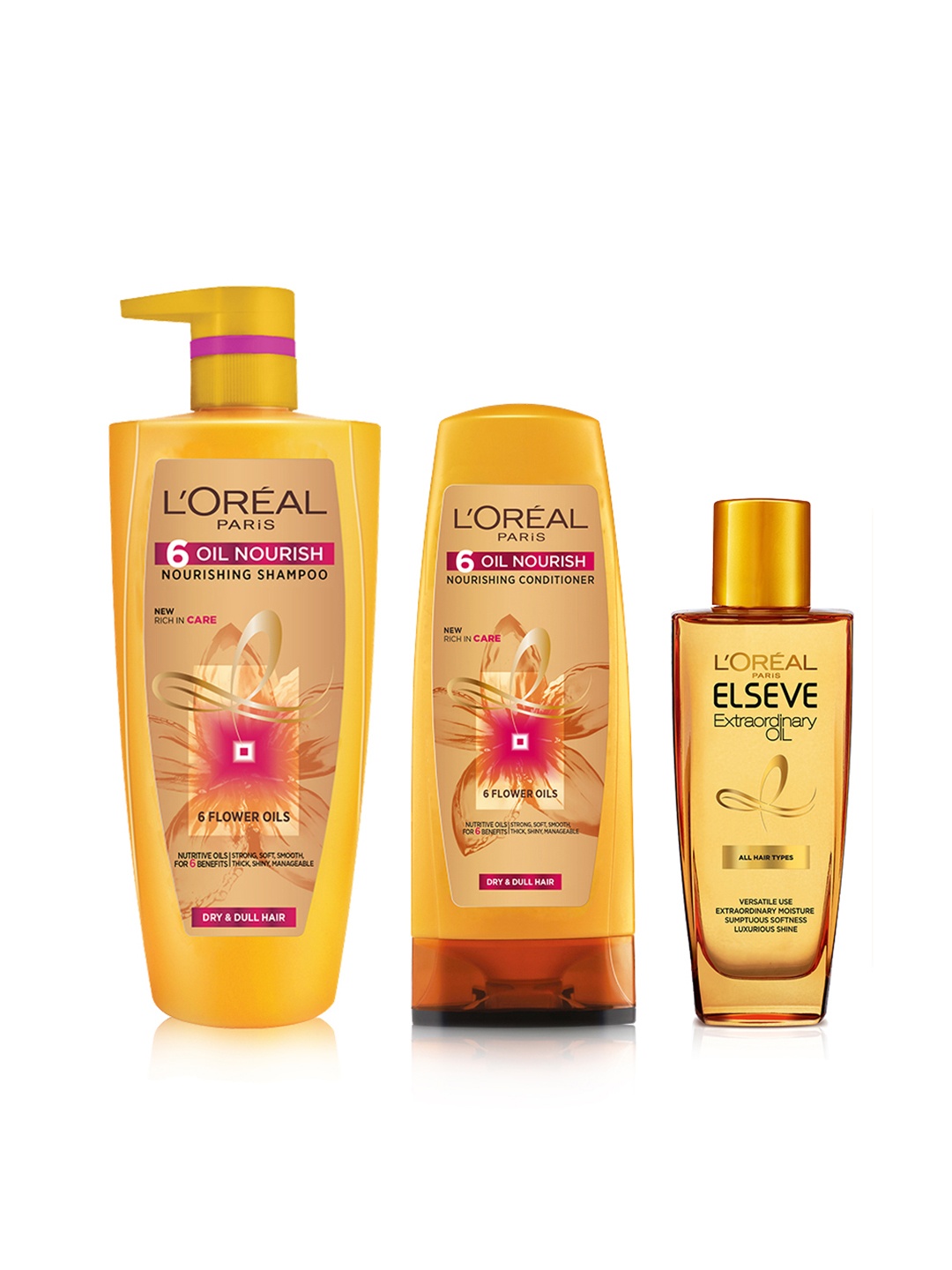 

LOreal Paris 6 Oil Nourish 3-Step Nourishment Kit, Gold
