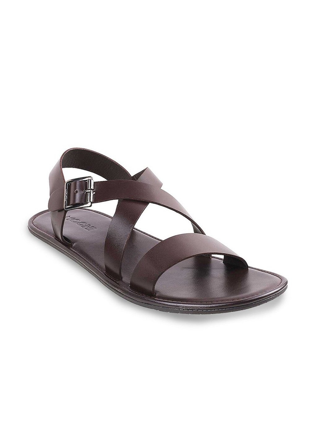

Mochi Men Brown Solid Comfort Sandals