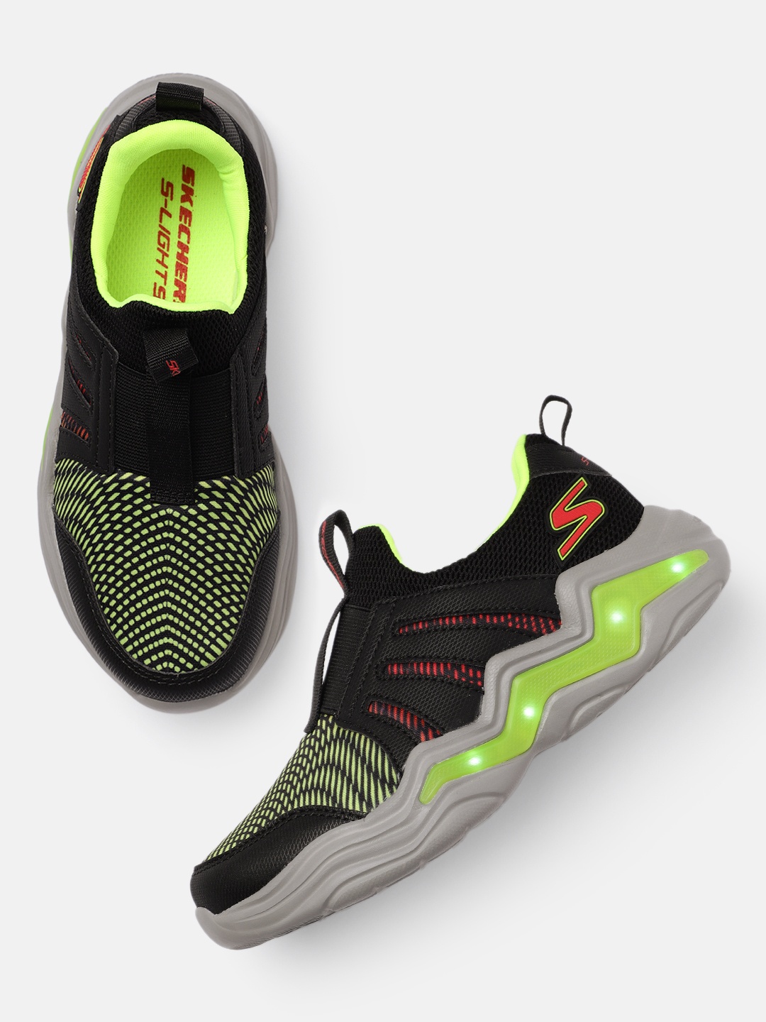 

Skechers Boys Black & Fluorescent Green Erupters IV - Zandor Sneakers