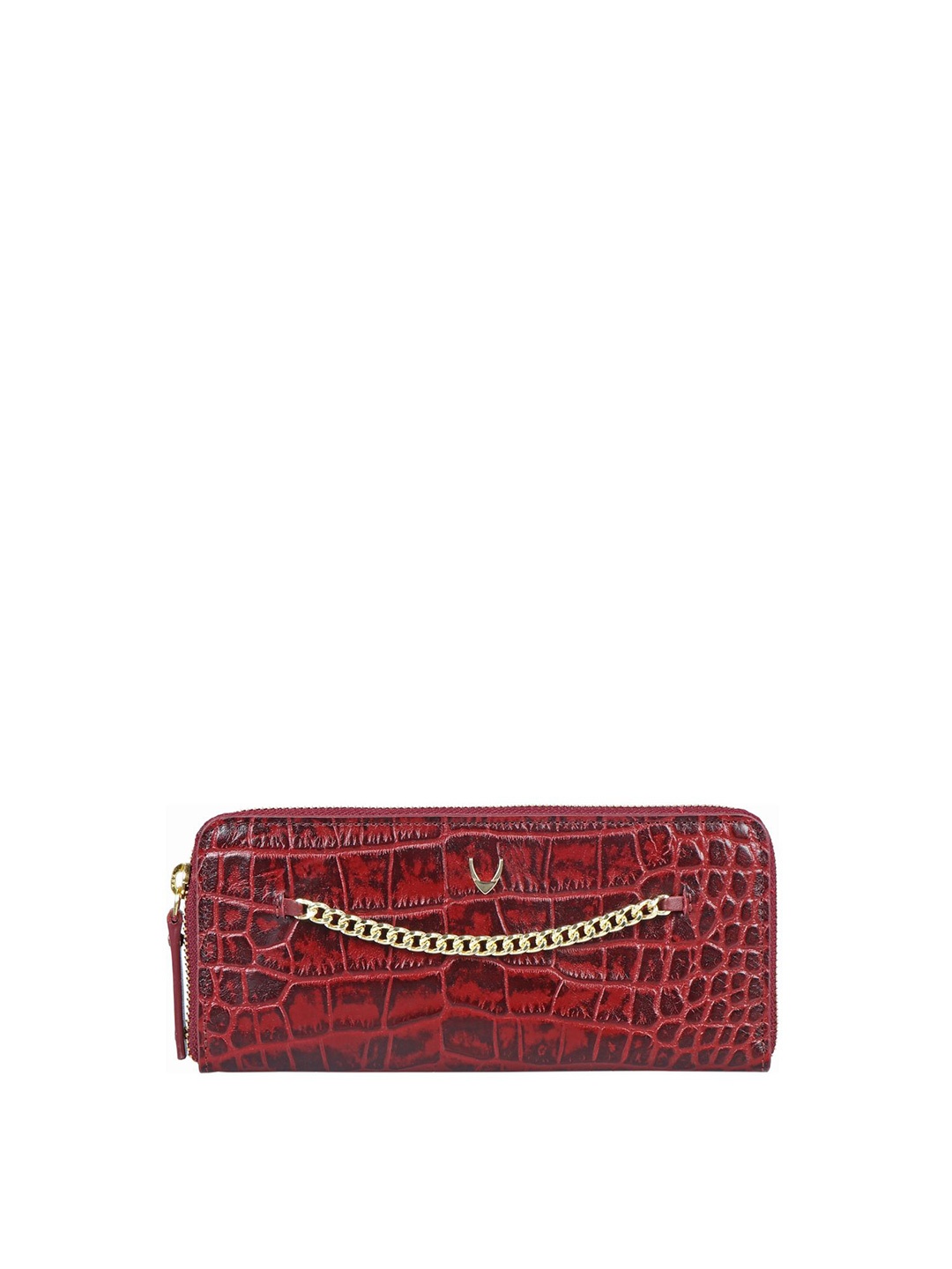 

Hidesign Red & Gold-Toned Textured Purse Clutch