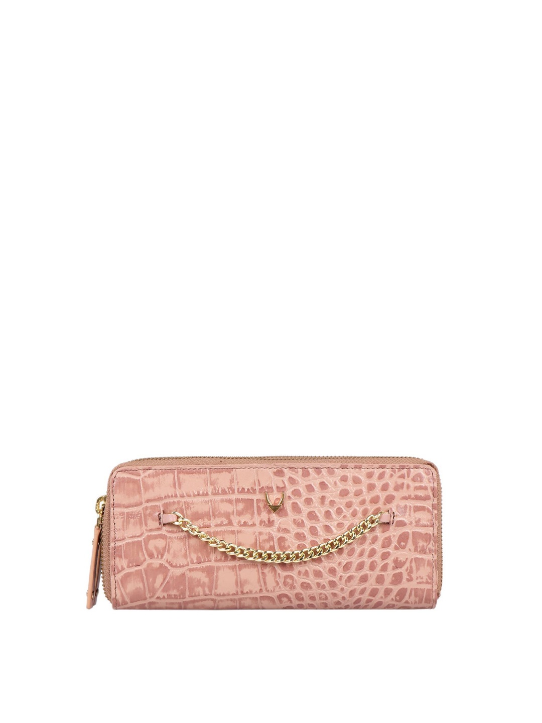 

Hidesign Women Pink Textured Zip Around Wallet