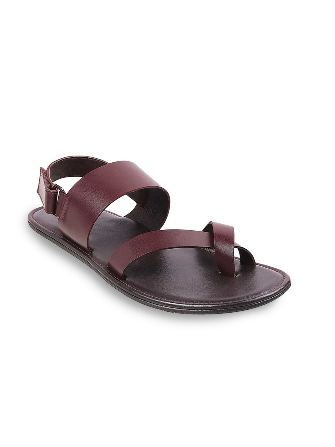 

Metro Men Maroon Solid Comfort Sandals